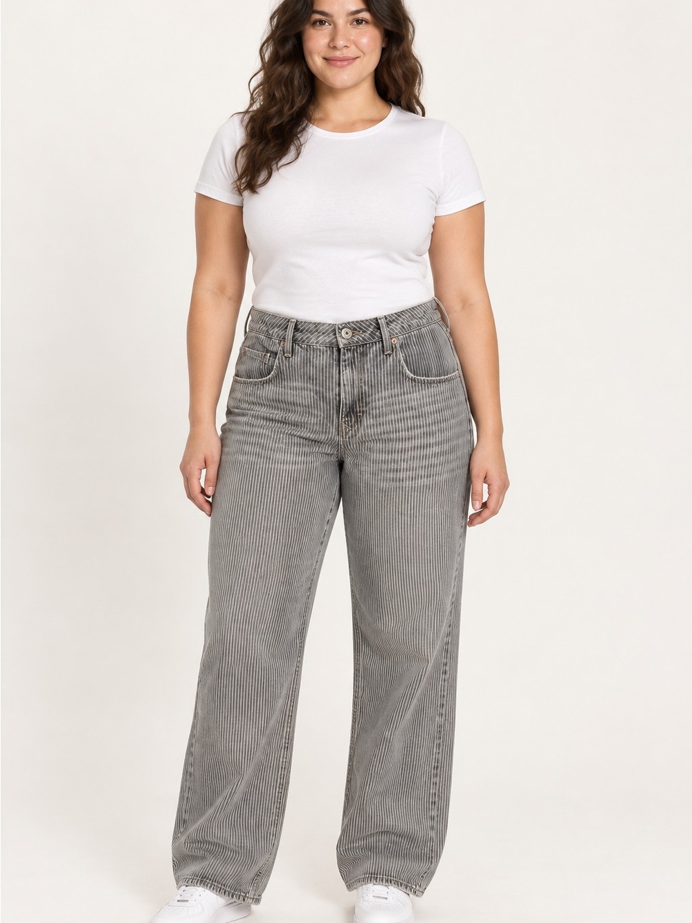 BDG Urban Outfitters Railroad Stripe Jeans 33W Gray Relaxed Straight Leg
